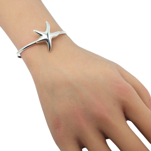 Hogan & Bolas Sterling Silver Starfish Bangle Bracelet #21006 - Picture 9 of 11